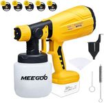 MEE GOO Paint Sprayer,Electric Paint Spray Gun-200W High Power,Compatible with Dewalt Batteries,5 Nozzle Sizes,Adjustable Flow Control-Perfect for Walls,Fences,Furniture(Not Include Battery) (Yellow)