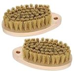 Carpet Cleaner Brush 2pcs Wooden Laundry Scrub Comfort Grip Floor Heavy Duty Cleaning Bristle BrushesTile Shoes Washing Tools Shoe Brush