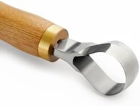 STAMESKY Wood Carving Scorp Knife | Round Carving Tool for Spoons, Bowls, and Cups | Spoon Bowl Carving Tools | Wood Carving for Beginners | Oak Wood Handle with Carbon Steel Blade (1'in full scorp)