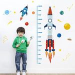 decalmile Rocket Height Chart Wall Decals Kids Planets Measurement Growth Wall Stickers Baby Nursery Kids Boys Room Living Room Wall Decor