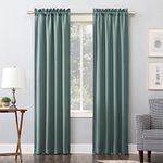 Sun Zero Easton Energy Saving Blackout Rod Pocket Curtain Panel, 40" x 95", Mineral