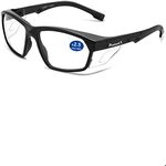 ProtectX Safety Reading Glasses 2.5 Diopter, Safety Glasses with Readers 2.5, Reader Safety Glasses 2.5, ANSI Z87.1 Rated with UV Protection