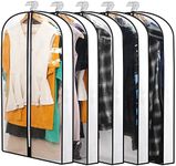 YYDSLEE Clear Garment Bags for Hanging Clothes Storage 4" Gusset Suit Bags for Closet Storage Bags Dust Covers for Clothes Sweater Bags Garment Cover Clothes Protector 24"x 40"x 4", 5 Pack