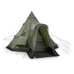 Guide Gear Deluxe Teepee Tent 14' x 14' for Adults Outdoor Camping 6-Person Instant Easy Set-Up Waterproof Shell 4-Season Family Tents for Backpacking, Hiking