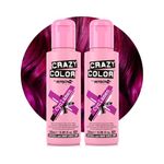 Crazy Color Vibrant Cyclamen Semi-Permanent Duo Hair Dye. Highly Pigmented Cerise Conditioning & Oil Nourishing Vegan Formula | No Bleach or Ammonia | 200ml