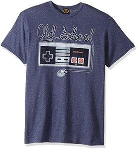 Nintendo Men's Tangled Controller T-Shirt, Large, Navy Heather