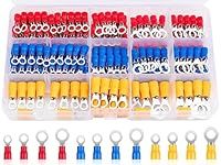 Hanibos 180 Pcs Ring Crimps Terminals Connectors 0.5-6.0mm² Insulated Ring Terminals Crimps Connectors Ring Crimp Wire Connectors Terminals Kit for Automotive Motorcycle Repairs