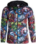 Marvel Avengers Men's Jacket - Lightweight Hooded Windbreaker Coat - Novelty Steetwear for Men: Captain America, Venom (S-XL), Avengers, L