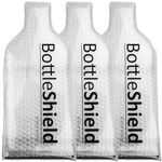 Reusable Wine Protector Travel Bag by Bottle Shield (3-pack) - Unbreakable Bottle Shipping Sleeve, Leak Proof & Double Layer Wine Bubble Wrap Sleeve | Travel Wine Bags for Suitcase Luggage