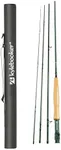 Kylebooker 6wt Fly Fishing Rod with Tube, 4-Sections, Medium-Fast Action Lightweight Fly Rod IM7 Carbon Fiber Blank（6wt 9‘0“）