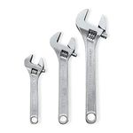 RELY+ Steel Adjustable Wrench Set Spanner Stanley Rust Proof Alloy Steel Pana Pipe Wrench Drop Forged Heat Treated Chrome Vanadium Home Stanley Plumbing Tools (6-8-10 Inch) Set of 3