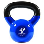 JIMWALT Jimwalt Premium Half Coating Vinyl Kettlebells Other Vinyl Kettlebell, 10 kg (Blue)