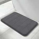 Yimobra Memory Foam Bath Mat Large Size, 43 x 61 cm, Soft and Comfortable, Super Water Absorption, Non-Slip, Thick, Machine Wash, Easier to Dry for Bathroom Floor Rug, Dark Grey