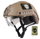 ATAIRSOFT MH Type Airsoft Tactical Fast Helmet with Protective Goggles Version DE Tan