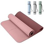 Gallant Yoga Mat - Non Slip Eco Friendly TPE Pilates Mat - 183 x 61cm x 6mm Thick Exercise Mat for Home, Fitness, Gym and Workout - Double Sided with Carry Straps Mats for Men and Women (Pink)