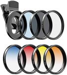 Apexel Phones Camera Lens Filter Kits-52MM Graduated Color Filter(Blue,Yellow,Orange,Red) CPL,ND32 and Star filters for Nikon Canon Gopro iPhone and all phone