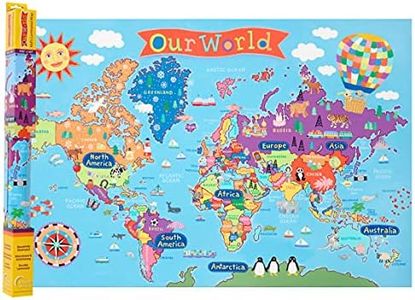 Round World Products Kid's Map, World, 24" x 36"