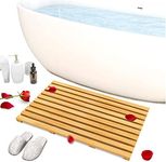 Clevinger Bamboo Bath Mat, Non Slip Shower Mat for Bathroom,Sturdy Waterproof Wooden Floor Bath Duck Board for Easy Storage,Standard Bath mat for Bathroom Showers, Bathtubs, Floors, Indoor and Outdoor Use