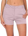 Three Sixty Six Womens Golf Shorts 4 ½ Inch Inseam - Quick Dry Active Shorts with Pockets, Athletic and Breathable, Lilac Pink, 12