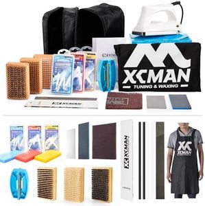 XCMAN Complete Ski Snowboard Tuning and Waxing Kit with Waxing Iron,Ski Training Wax,Edge Tuner,Ptex,Ski Waxing Brush,Waxing Scraper