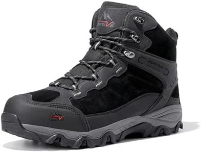 NORTIV 8 Men's Waterproof Hiking Boots Outdoor Mid Trekking Lightweight Mountaineering Shoes,Size 13,Black,JS19004M