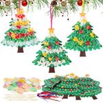 MONCAP 12pcs Christmas Craft Set for Kid Creative Xmas Tree Poke Art Toy Make Your Own Christmas Tree Poking Art Crafts Kit with Fabric for 4-12 Years Boy Girl Child Winter Xmas DIY Crafts