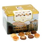 Matilde Vicenzi Roma Cookie Tin - Italian Pastries & Bakery Cookies in Individually Wrapped Trays - Bakery Dessert Gifts For Moms - Puff Pastry, Assorted Cookies in Italian Design Gift Tin 32oz (907g)