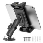 OHLPRO Heavy Duty Drill Base Car Tablet Holder, Compatible with iPad Samsung Tab 5"-13" Tablet and Phone, Car Tablet Mount for Truck/Business Vehicle/Desktop/Wall, etc. - 9.5 cm Arm