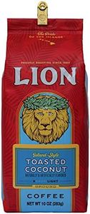 Lion Coffee, Toasted Coconut Flavor, Light Roast, Pre-Ground, 10 Ounce Bag