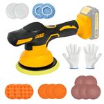 Cordless Car Buffer Polisher for Dewalt 18/21V Battery，5000 RPM , 8 Variable Speed Cordless Polisher and Polisher Kit, 150mm Base for Car Detailing/Polishing/Waxing/Scratch Removing(No Battery)