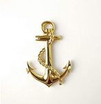 VRT 3D Anchor Navy Boat, Ship Pirate Hook Metal Logo Sticker Badge (Gold)