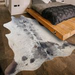 Guyi Rare Large Cowhide Rug 10x8 ft Rug Neutral Grey Area Rugs for Living Room Bedroom Home Office Modern Cow Print Rug Carpet Non -Slip Cow Hide Rug
