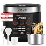 COSORI Rice Cooker, Slow Cooker & Steamer with Ceramic Coated Inner Pot and Fuzzy Logic, 50 Recipes,10 Cups, 5L Capacity, with 17 Functions, Warmer, Timer