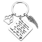 Cerolopy Loss of Pet Keychain, Memorial Keyring Angel with Paws, Key Pendant Sympathy Remembrance Gift for Pet Dog Cat Lover