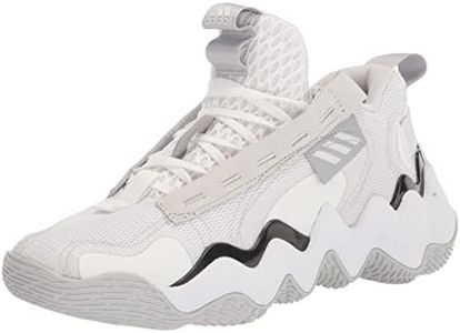 adidas Men's Exhibit B Basketball Shoe, White/Core Black/Team Light Grey, 8.5