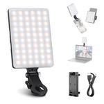 NEEWER Selfie Light with Front & Back Phone Clip, High Power 60 LED 2000mAh Rechargeable CRI 95+, 3 Light Modes, Portable Clip on Light for Tablet/Laptop, Zoom Call TikTok Video Fill Light (NL-60AI)