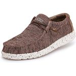 Hey Dude Men's Wally Multiple Colors | Men’s Shoes | Men's Lace Up Loafers | Comfortable & Light-Weight, Brown, 11