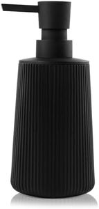 Richenda Matte Black Soap Dispenser for Bathroom and Kitchen, Modern Farmhouse Style Hand and Dish Soap Dispenser with Rust Proof Pump,270ml, Black