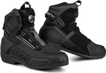 SHIMA EDGE Vented, Motorbike Shoes for Men | Breathable, Reinforced Street Riding Shoes with ATOP Closure System, Ankle Support, Anti-Slip Sole, Gear Pad (Black, 10,5)