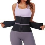 Soo slick Waist Trainer For Women - Adjust Your Snatch | Triple, Miracle Tummy Fupa Wrap, Sweat Workout Belt, Trimmer | Belly Body Shaper Compression (M, Black)