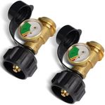 GASPRO 2 Pack Propane Tank Gauge, Propane Level Indicator for 5-20LB Tanks, Perfect for RV Camper, Propane Heater, Fire Pit, Gas Grill and More, QCC1/Type 1 Connection,