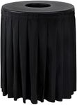 Black Trash Can Topper Cover with Solid Pleated Skirt | Designed to Fit 44 & 55 Gallon Trash Cans | Elegant Party Supplies for Weddings, Banquets, Birthday Parties & More (Black Top Black Skirt)