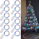 [12 Pack]Ooklee® Fairy Bottle Lights Battery Operated, 2m 20 LED Copper Wire String Light, Rainbow Twinkle Starry Lighting for Table Party Wedding Indoor Jar Garden Christmas Decorations(Multi Colour)