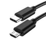 USB C to Micro USB Cable (Micro USB to Type C) - Works with Camera, Camcorder, SAT NAV, Dashcam, Power Bank, Portable Speaker, Mobile, Tablet, eBook reader, Portable Hard Drive and more - 50cm