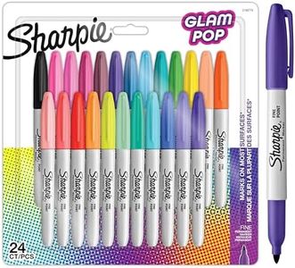 Sharpie Glam Pop Permanent Markers | Fine Point for Bold Details | Assorted Vibrant Colours | 24 Marker Pens