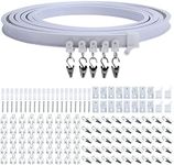 Curved Ceiling Curtain Track Bendable 5 Meters/ 16.4 ft Mount for Curtain Rail Bunk Bed Bay Window Room Divider,Ceiling Track