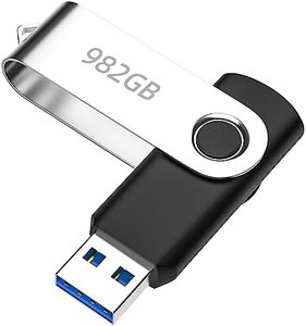 Geshenhansen USB Memory Sticks 982GB High Speed USB 3.0 Flash Drive Swivel USB Stick Data Storage Photo Stick Pen Drive for Computer, Tablet, PC, Auto, USB 3.0, 982 GB