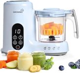 GROWNSY Baby Food Maker with Steam Basket, One Step Baby Food Processor Steamer Puree Blender Grinder Mills Machine, Auto Cooking Grinding and Sterili-zing for Healthy Homemade Baby Food, Blue