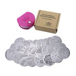 PUEEN Nail Art Stamp Collection Set 24B - STAMPING BUFFET - NEW INVENTION Set of 24 All You Can Stamp Full Size Stamping Image Plates Manicure DIY (Infinite Images With Your Creativity) Now with BONUS Storage Case-BH000017