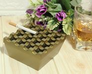 PURI - ALUMINIUM CIGAR/CIGARETTE ASHTRAY, 16 GRIDS, WINDPROOF TABLETOP, BRASS ANTIQUE FINISH